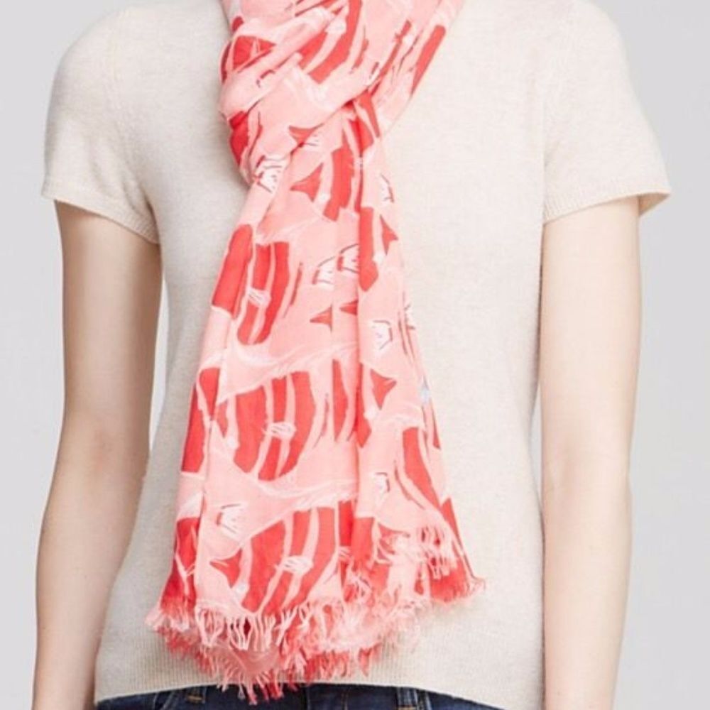 Kate Spade Long Dive Right In Scarf Geranium - Picture 2 of 6